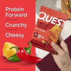 Quest Nutrition Cheese Crackers, Spicy Cheddar, 10g of Protein, Low Carb, Mad…