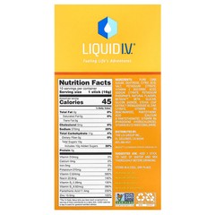2 X Liquid I.V., Hydration Multiplier + Immune Support Drink Mix, Tangerine, 10