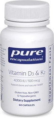 Pure Encapsulations Vitamin D3 K2 Bone & Immune Support 60 Capsules