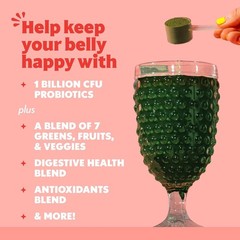 Nourishing Peach Hibiscus Greens Powder with Digestive Enzymes – 30 Servings