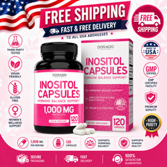 Inositol Myo-Inositol 1000mg 120 Caps Hormone Balance Support Vegan PCOS Control