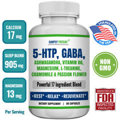 5-HTP, Ashwagandha, GABA+15 Ingredients for Sleep Aid, Relaxation & Rejuvenation