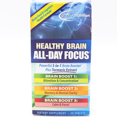 Applied Nutrition Healthy Brain All-Day Focus Dietary Supplement 50 Tabs 10/26