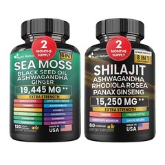 Dynamic Vitality Bundle – Sea Moss 7000mg,Black Seed Oil 4000mg/ Shilajit