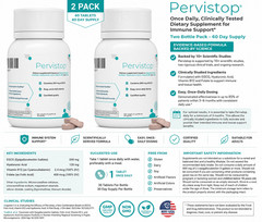 2 PackPervistop Immune Support Supplement EGCG Hyaluronic Acid B12 Folate