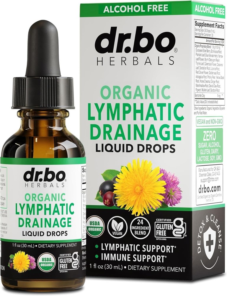 Powerful 26-in-1 Herbal Lymphatic Detox Drops – 1oz Natural Support for Adults