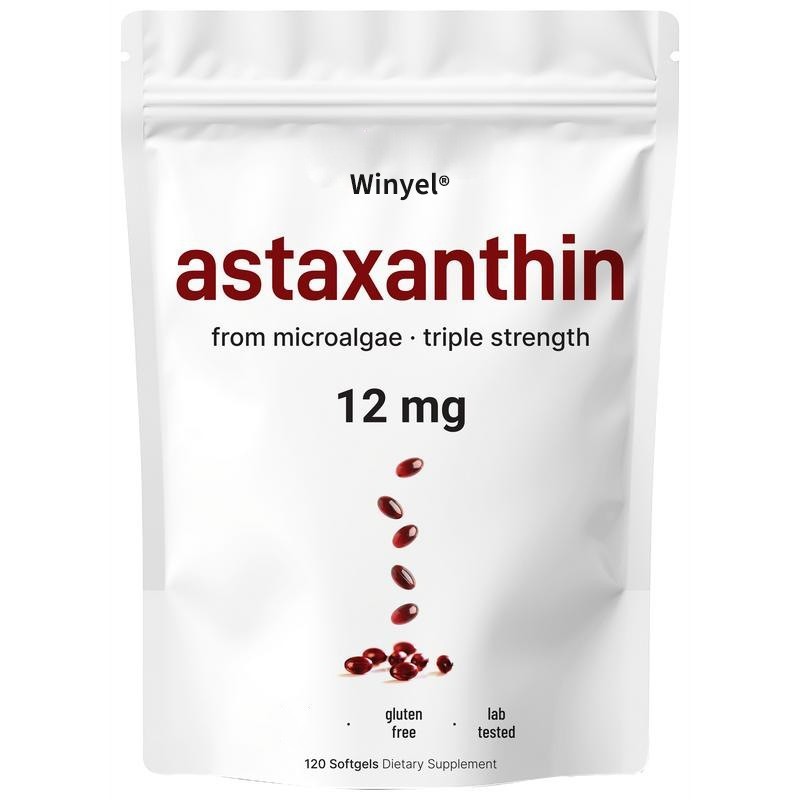 Astaxanthin 12mg with MCT Oil+120 Softgels, 4 Month Supply | Premium Astaxanthi