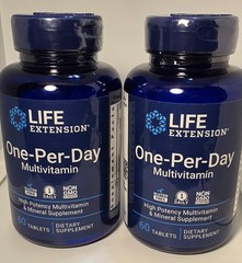 (2)Life Extension One-Per-Day Tablets High-Potency Multivitamin, 120 tabs *READ*