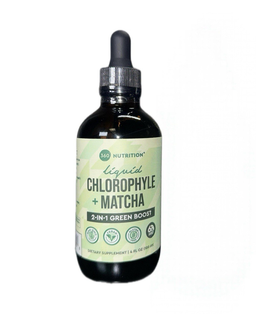 360 Nutrition Liquid Chlorophyll + Matcha Vegan Non-GMO Gluten-Free 4 fl oz