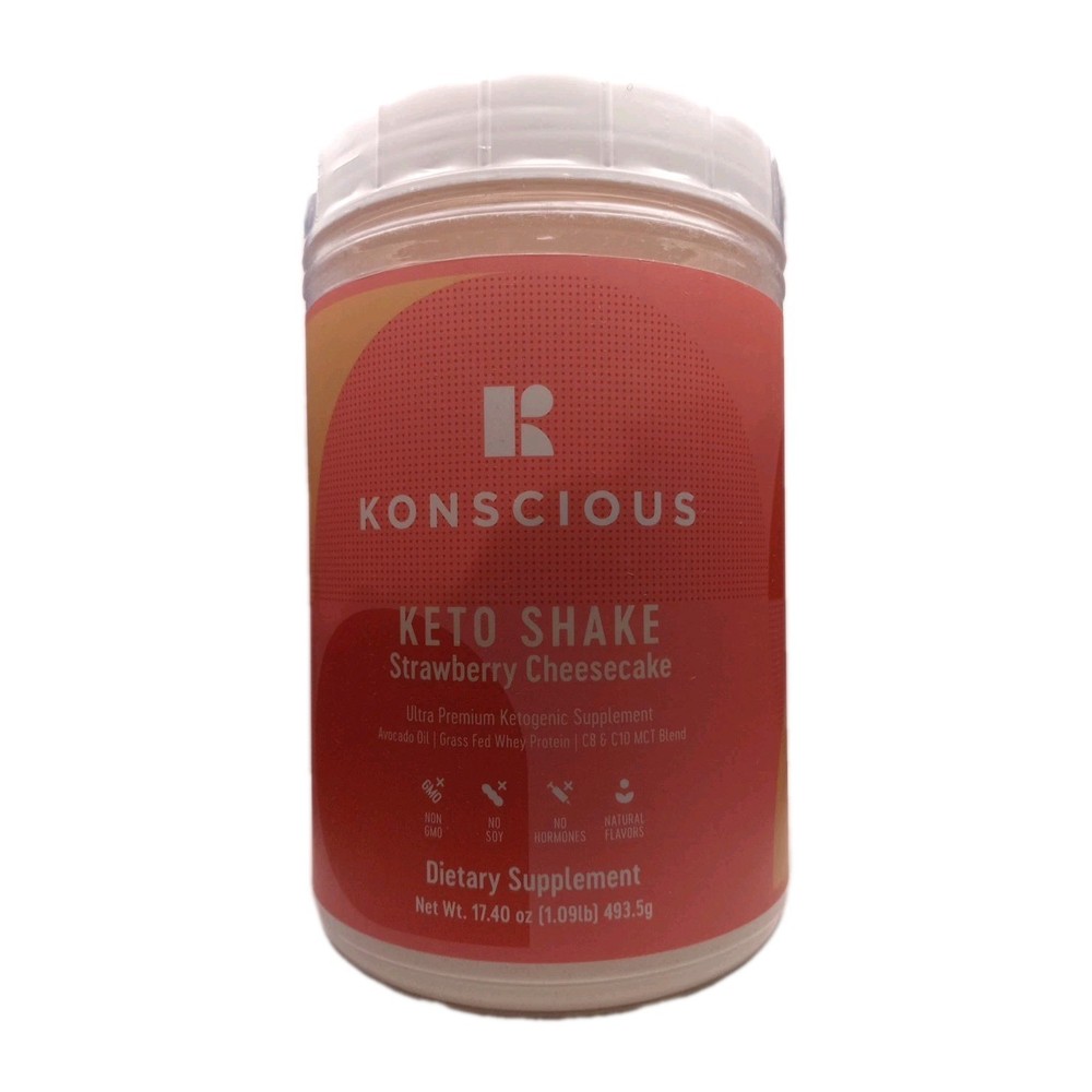 Konscious Keto Shake Supports Weight Loss PURE Ketogenic Supplement Strawberry