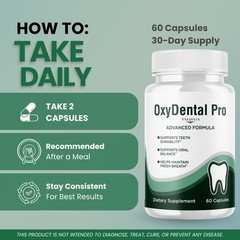 OxyDental Pro Oral Health Support Supplement Capsules Probiotics 1 Pack 60Ct