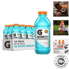 Gatorlyte Electrolyte Beverage, Glacier Freeze, 20 Fl Oz Pack of 12