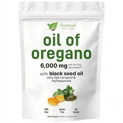 Oil of Oregano 6000mg with Black Seed Oil Softgels 300 Count Dietary Supplement