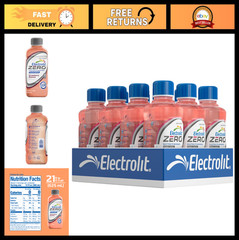 Electrolyte Drink Zero Sugar, Strawberry-Banana Flavor, 21 Fl Oz, 12 Pack