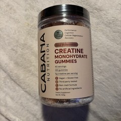 Cabana Nutrition Creatine Monohydrate Gummies – Sour Watermelon – 120 ct – 11/27