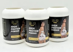 Big Wes High Protein Powder for Muscle Gain Strawberry Vanilla Chocolate Flavors
