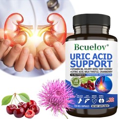 Uric Acid Gout Cleanse Supplement Tart Cherry Joint Pain Cardiovascular Disease
