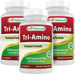 3 Pack Best Naturals Tri-Amino 120 Tablets