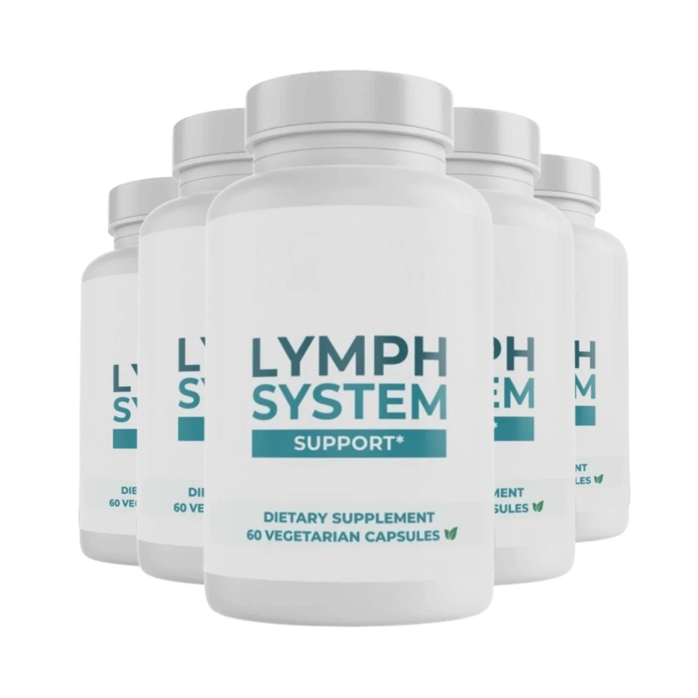 5-Pack Lymph System Support Capsules, Supports Healthy Lymph System-300 Capsule