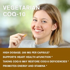 CoQ10 200mg SoftGels COQ10 – CQ10 Coenzyme Q10 Supplement, for Cellular Energy