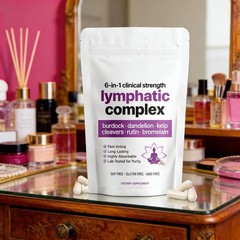 6-in-1 Lymphatic Complex Drainage Supplement Dandelion Burdock Bromelain Kelp