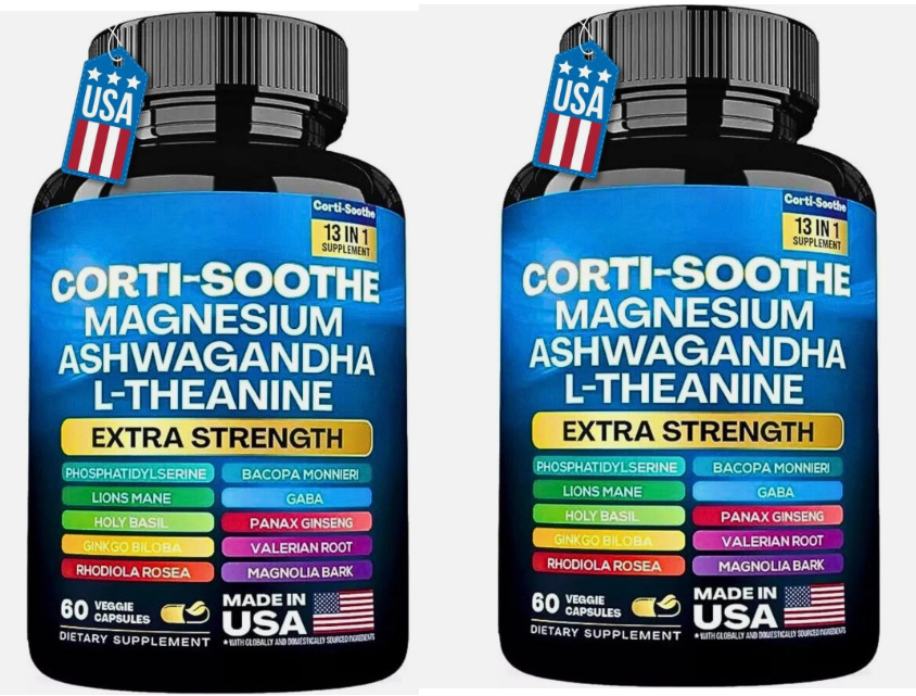 CORTI-SOOTHE Cortisol Magnesium Ashwagandha L-theanine – Relieve Stress-2PCS+
