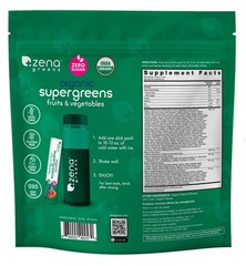 Zena Greens Organic Supergreens Fruits & Vegetables Powder 45 Packs EXP 03/2027