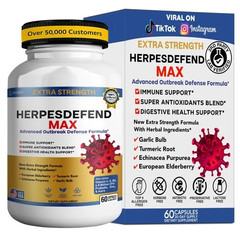 Herpes Defend Max, Extra Strength Advanced Defense Formula, 60 Capsules, with…