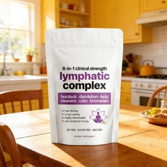 6-in-1 Lymphatic Complex Drainage Supplement Dandelion Burdock Bromelain Kelp