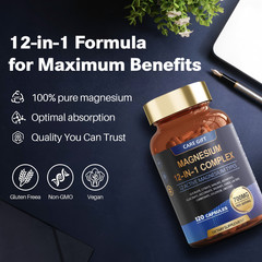 12-in-1 Magnesium 700mg by Totaria Nature | Vegan Nerve & Bone Health Supplement