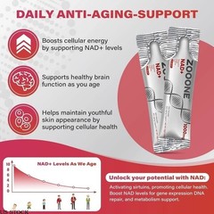 3/2x ZOOONE NAD+1000mg Liquid Packets Supplement – Premium Nicotinamide Riboside