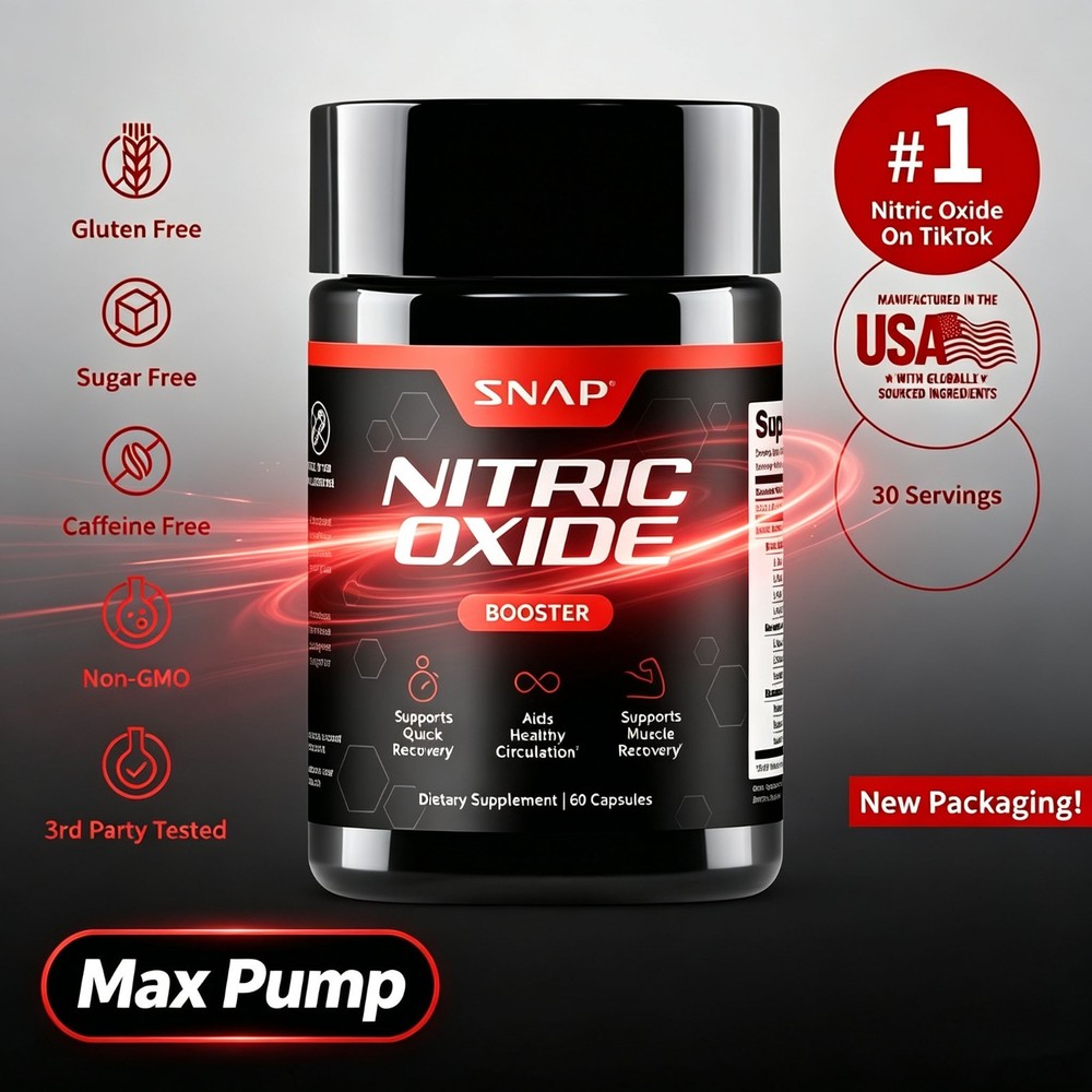 Nitric Oxide Booster L-Arginine Citrulline Muscle Pump Workout Support 60ct