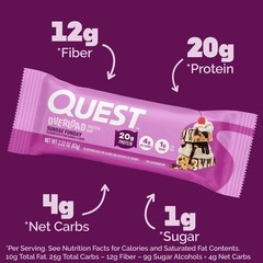 Quest Nutrition Overload Protein Bars – Sundae Funday – 12ct: 20g Protein