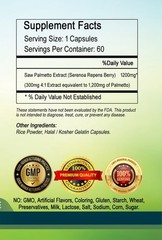 Saw Palmetto Extract 1200 mg Capsules serving- USA Deal