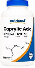 Nutricost Caprylic Acid 1200mg, 120 Softgels – GMO and Gluten Free, 60 Servings