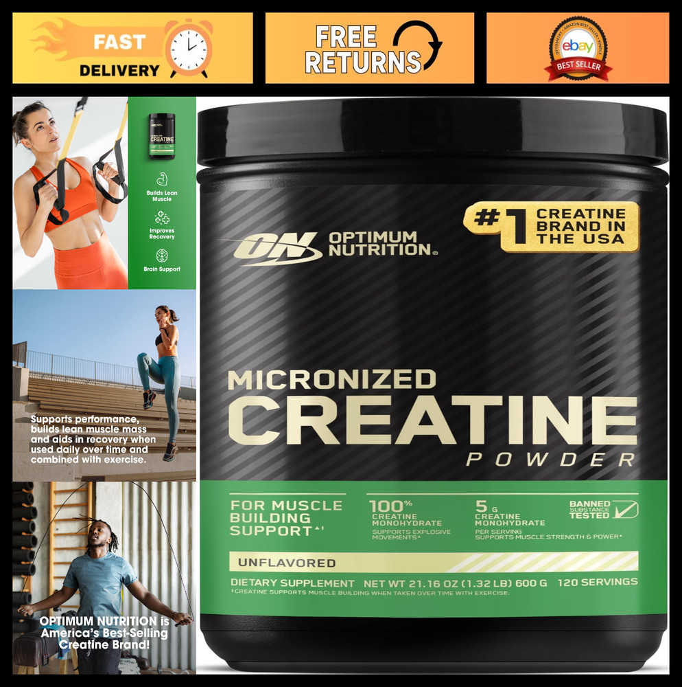 Micronized Creatine Monohydrate Powder – Supports Strength & Recovery, 120 Servi