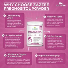 Myo-Inositol & D-Chiro-Inositol Fertility Powder, 30 Servings, Vegan, Non-GMO