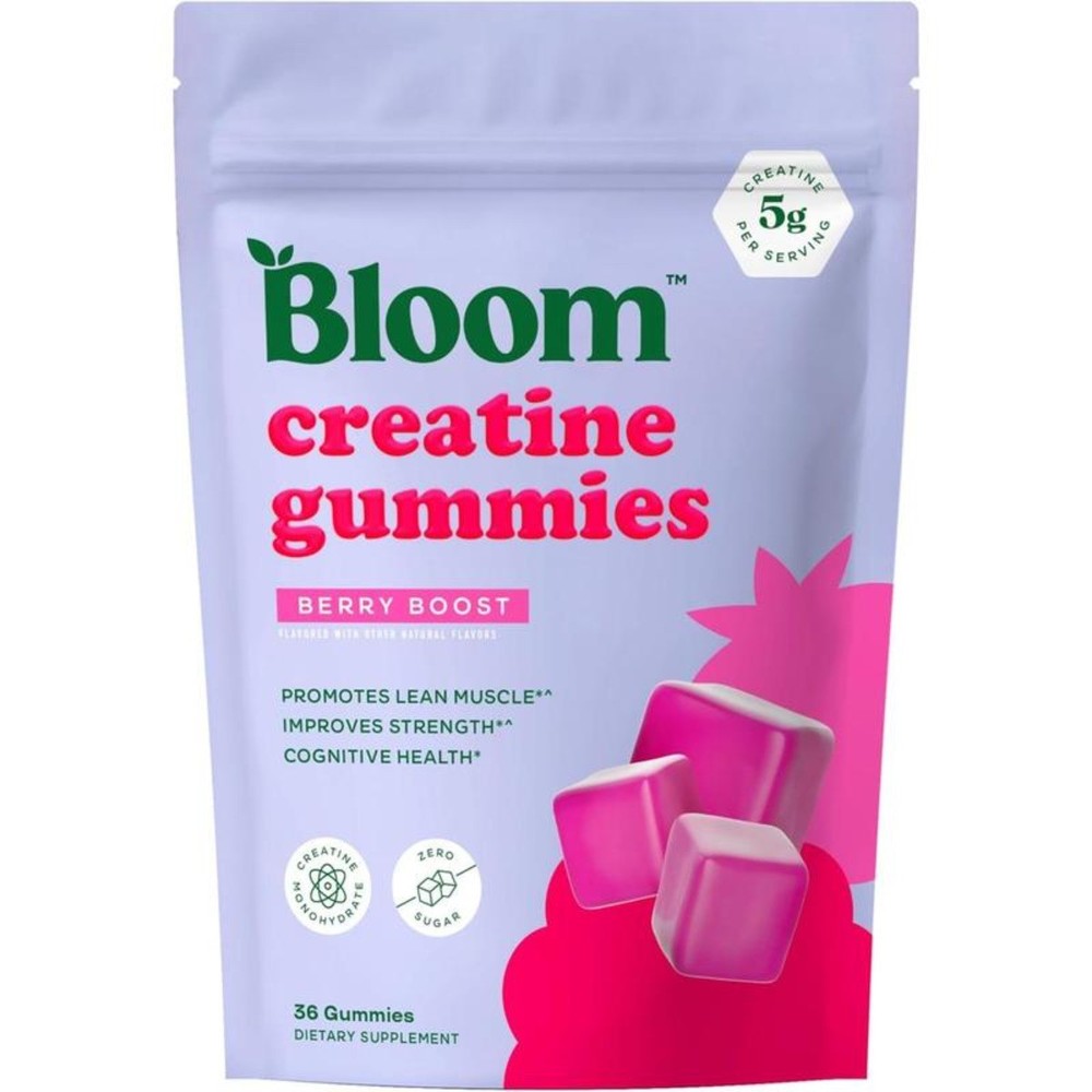 Bloom Creatine Gummies 5g–Sugar Free,Berry Boost for Strength & Cognitive, 36ct