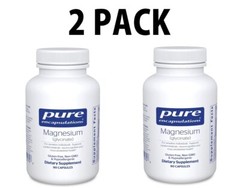 2-Pack Magnesium Glycinate 90 Capsules Hypoallergenic Supplement Non-GMO Pure