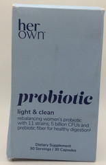 Her Own Probiotic Capsules 30 Count Digestive Health Immune Support EXP 05/2026