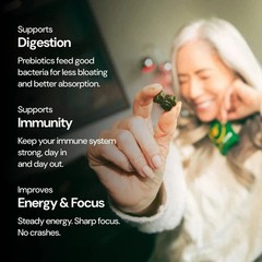 Gruns Adults Super Greens Gummies, Multivitamin Superfood Gummy Bears 28 Packs