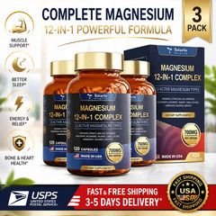 12-in-1 Magnesium 700mg Totaria Nature Vegan Nerve Bone Health Supplement 120C