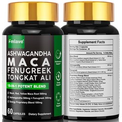 Maca Root, Ashwagandha, Panax Ginseng Fenugreek Extract Male Enhancing 60 Caps