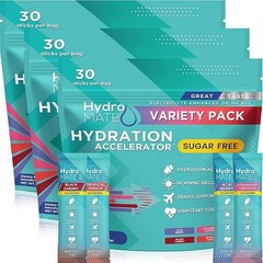 Electrolyte Powder Sugar-Free Hydration Packets Variety Pack HydroMATE 90 Sticks