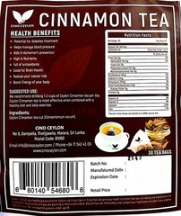 Natural Premium Ceylon Organic Cinnamon Tea bags Herbal drink 65g -balance sugar
