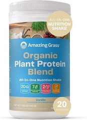 Amazing Grass – Organic Vegan Plant-Based Protein Powder – 20 Servings – Vanilla