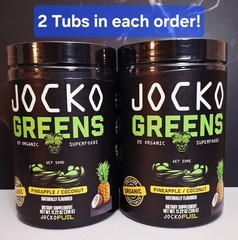 2 Jocko Fuel Greens, Pineapple Coconut, Plant-based Organic, 30 Serv, 02/2027✨️