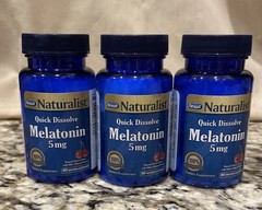 LOT OF 3 REXALL NATURALIST QUICK DISSOLVE MELATONIN 5 mg NEW SEALED EXP 07/26