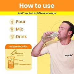 Supply6 Salts | Electrolyte Mix | Zero Added Sugar, (18 Servings, Mango) b320