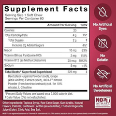 Force Factor Total Beets Blood Pressure Support, Beet Root Supplement Soft Chew